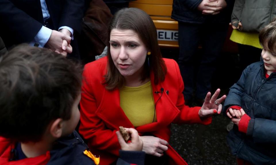 Jo Swinson of the Lib Dems, who are aiming to lock in former Labour voters by promising to invest an additional £6bn in the welfare system