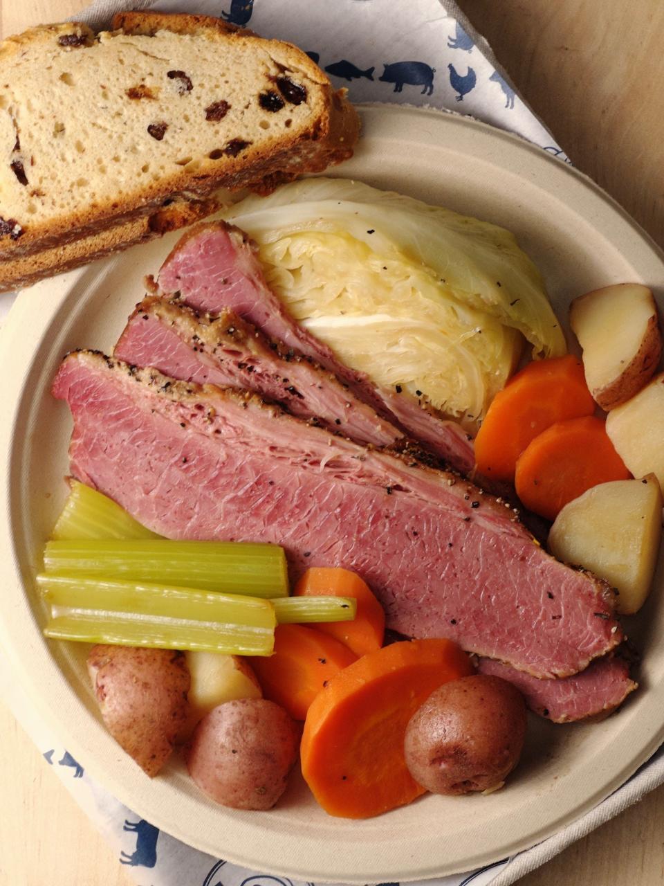 The corned beef and cabbage plate will be available all St. Patrick's Day weekend at Pig BBQ in West Palm Beach.