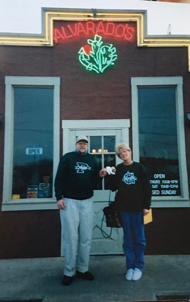 Tommy, left, and Frankie Myatt outside of Alvarado's Mexican Restaurant in Edmond in the late 1990s to early 2000s. The Myatts were regulars of the restaurant, said their daughter, Stacey Parsons.