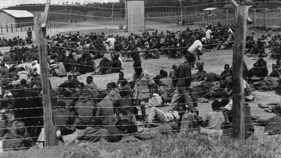 Mau Mau rebels held in a prison camp in Kenya in 1952. - Stroud/Hulton Archive/Getty Images