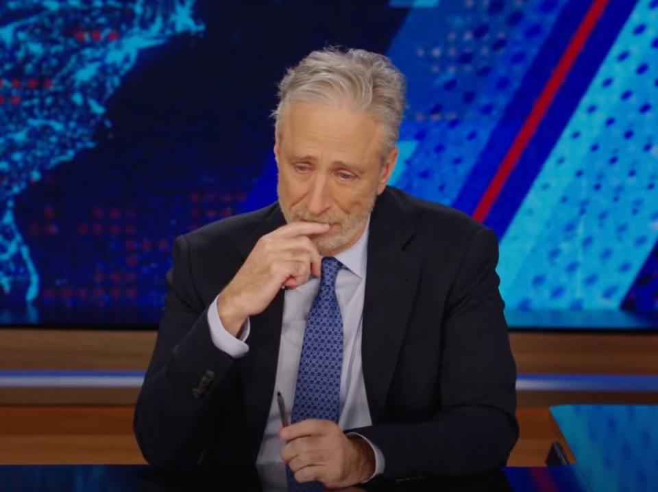 The presenter broke down in tears as he talked about his dog (The Daily Show / Comedy Central)