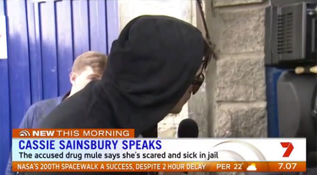 Sainsbury's fiancé, Scott Broadbridge has arrived in Bogota and went to the prison on Saturday morning, but was turned away. Source: 7 News