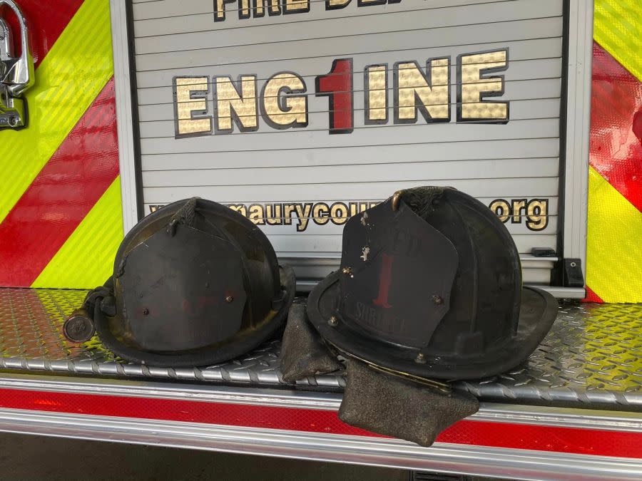 Maury County fire helmets