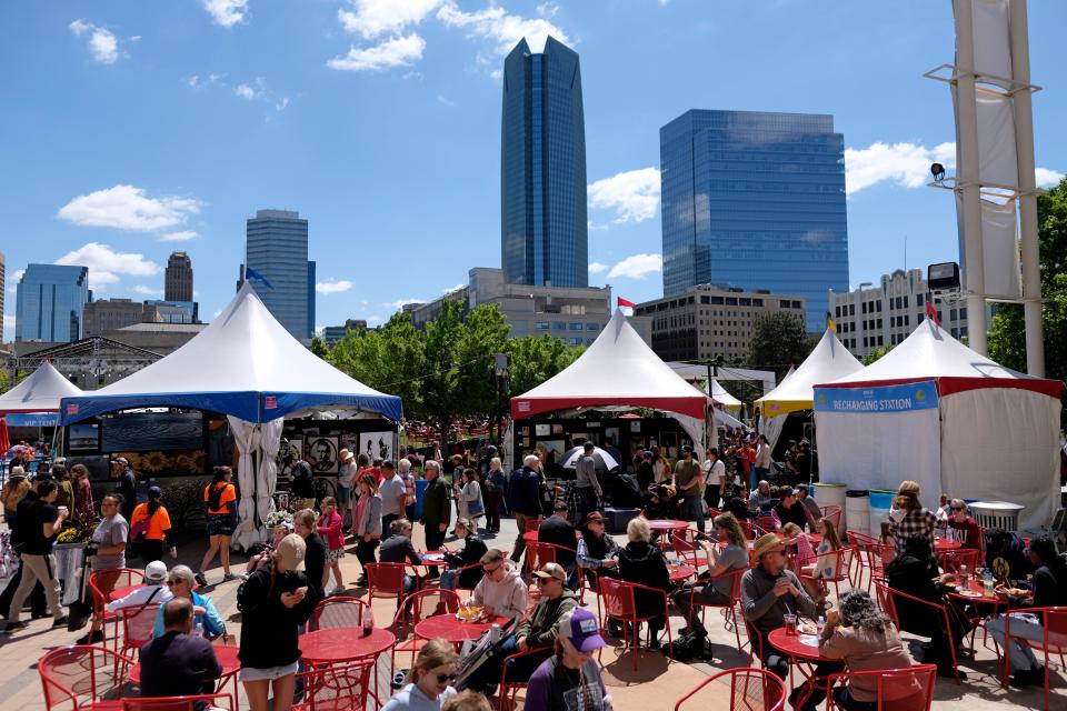 A crowd attends the 2023 Festival of the Arts in downtown Oklahoma City.