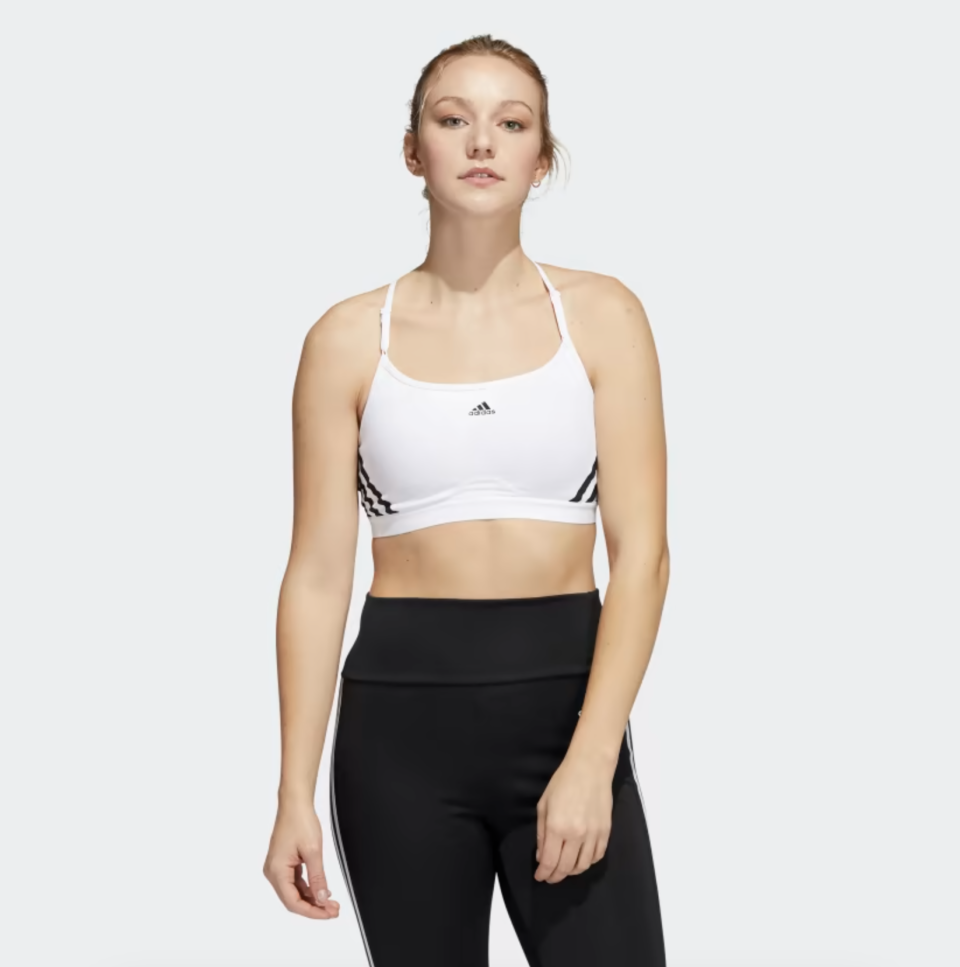 Aeroreact Training Light-Support 3-Stripes Bra. Image via Adidas.