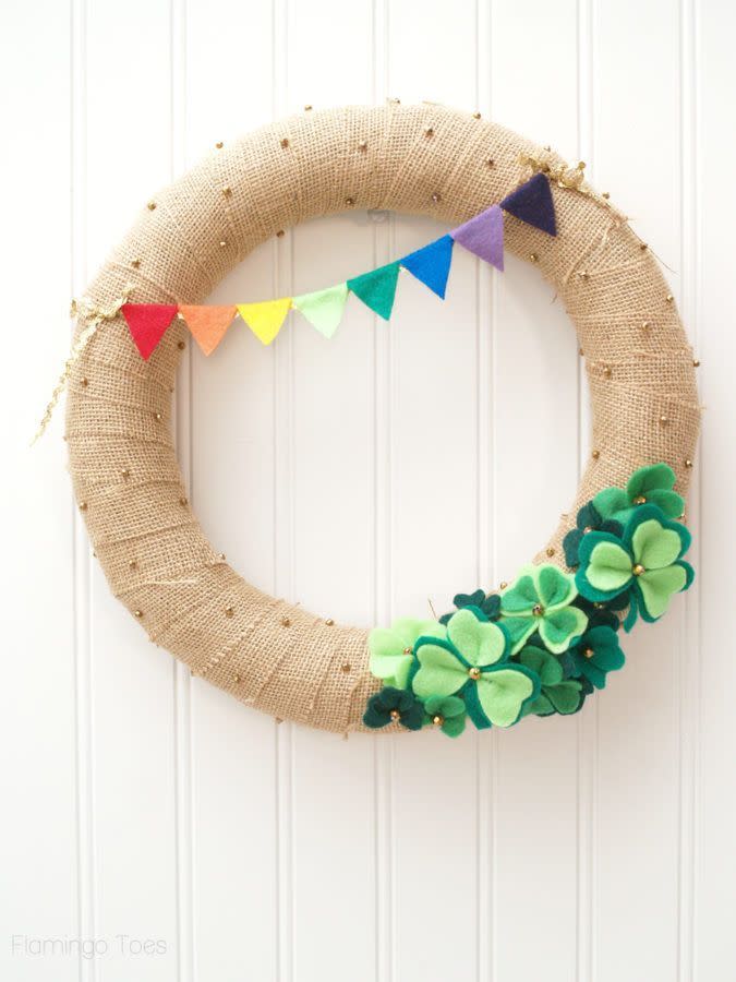 7) Lucky Shamrocks St. Patrick’s Day Wreath