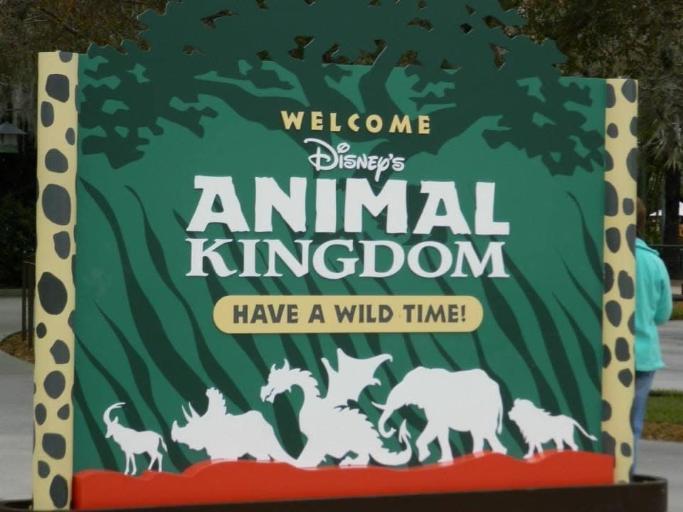welcome sign at animal kingdom
