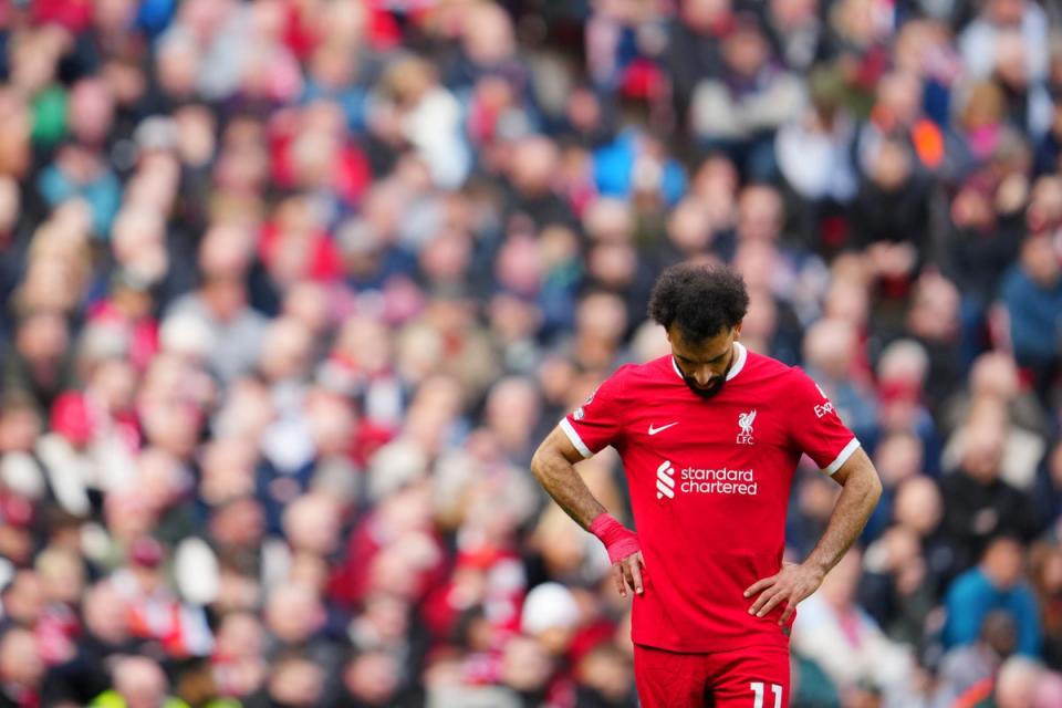 Salah struggled against Crystals Palace (AP)