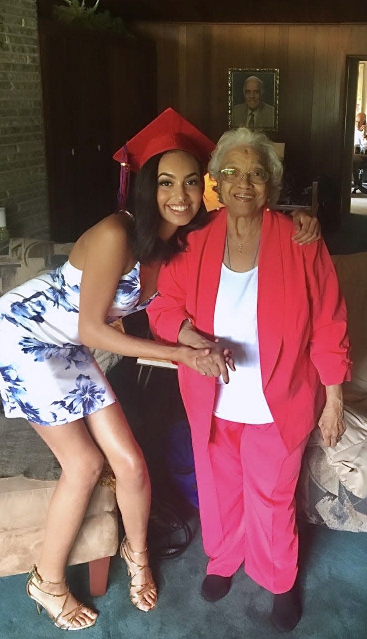 Brielle Jolie Smith (left) at her graduation from Eastmoor Academy High School in 2019 with her late grandmother, Louine Porter.