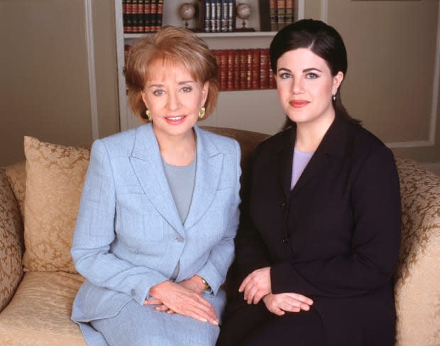 Barbara Walters and Monica Lewinsky in March 1999<p>Virginia Sherwood/Disney General Entertainment Content via Getty Images</p>