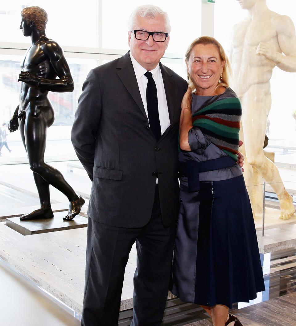 atrizio Bertelli and Miuccia Prada attend Fondazione Prada Press Conference  - Vittorio Zunino Celotto/Getty Images