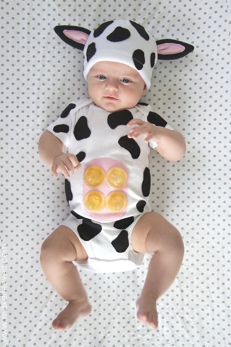 DIY Baby Cow Halloween Costume