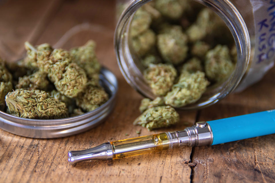 Cannabis and a vape pen.