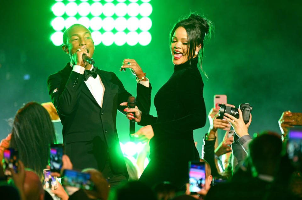 Pharrell Williams and Rihanna perform on stage during Rihanna's 5th Annual Diamond Ball Benefitting The Clara Lionel Foundation at Cipriani Wall Street on September 12, 2019 in New York City. | Dave Kotinsky—Getty Images for Diamond Ball