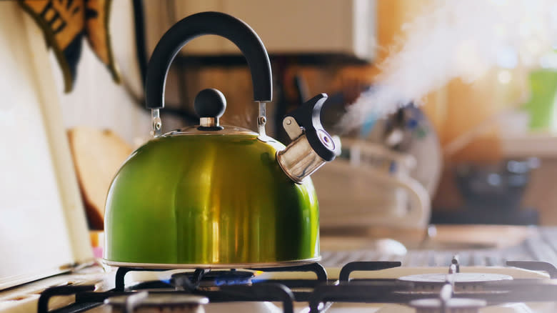 Tea kettle on stove