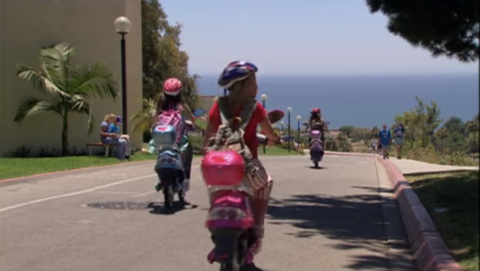 Zoey and her friends riding the Jet-X's