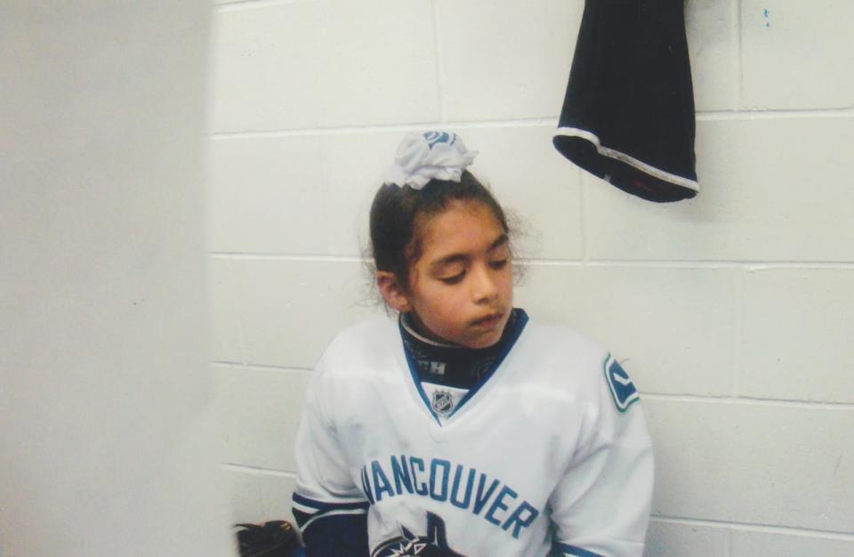 Canucks forward Arshdeep Bains is seen when he was 7 years old. The Surrey-born player grew up a huge fan of the team.