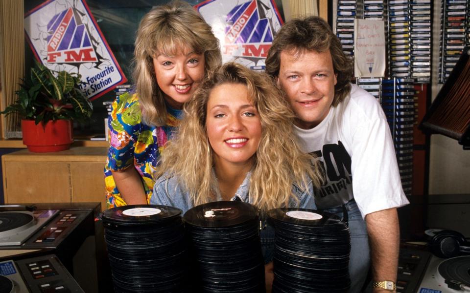 Liz Kershaw, Jakki Brambles and Bruno Brookes in 1989 - Shutterstock