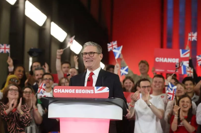 Keir Starmer at an election event in London tonight