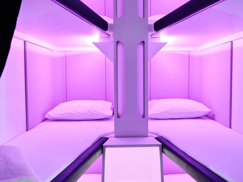 Each ultra-long haul flight will have a “Skynest’  consisting of six sleep pods, akin to bunk beds.