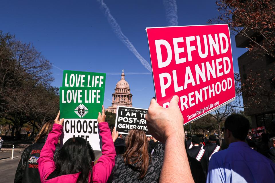 Thousands of abortion protesters gathered outside the Capitol on Saturday, the anniversary of the U.S. Supreme Court's Roe v. Wade decision, which established a legal right to an abortion. The rally celebrated the impact of a new Texas law that has severely limited abortion in the state.