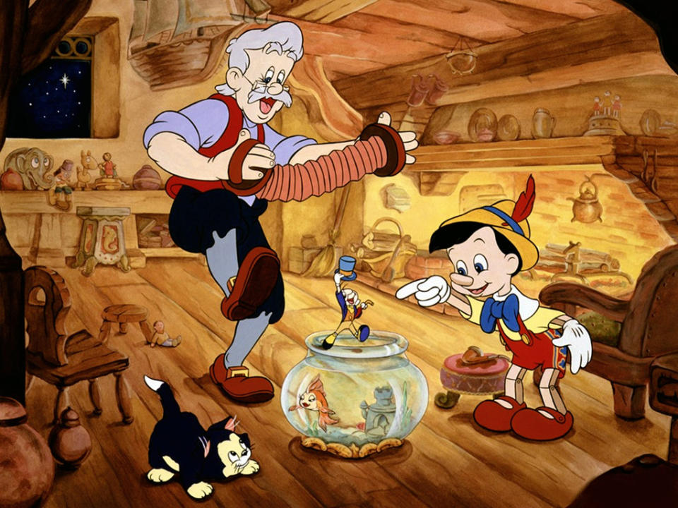 <a href="http://movies.yahoo.com/movie/1800106376/info" data-ylk="slk:PINOCCHIO;elm:context_link;itc:0;sec:content-canvas" class="link ">PINOCCHIO</a> (1940) - Cliff Edwards was a popular jazz singer known as "Ukelele Ike" before voicing the character of Jiminy Cricket. He later provided the voice of the lead crow and sang "When I See an Elephant Fly" in Disney's "Dumbo."