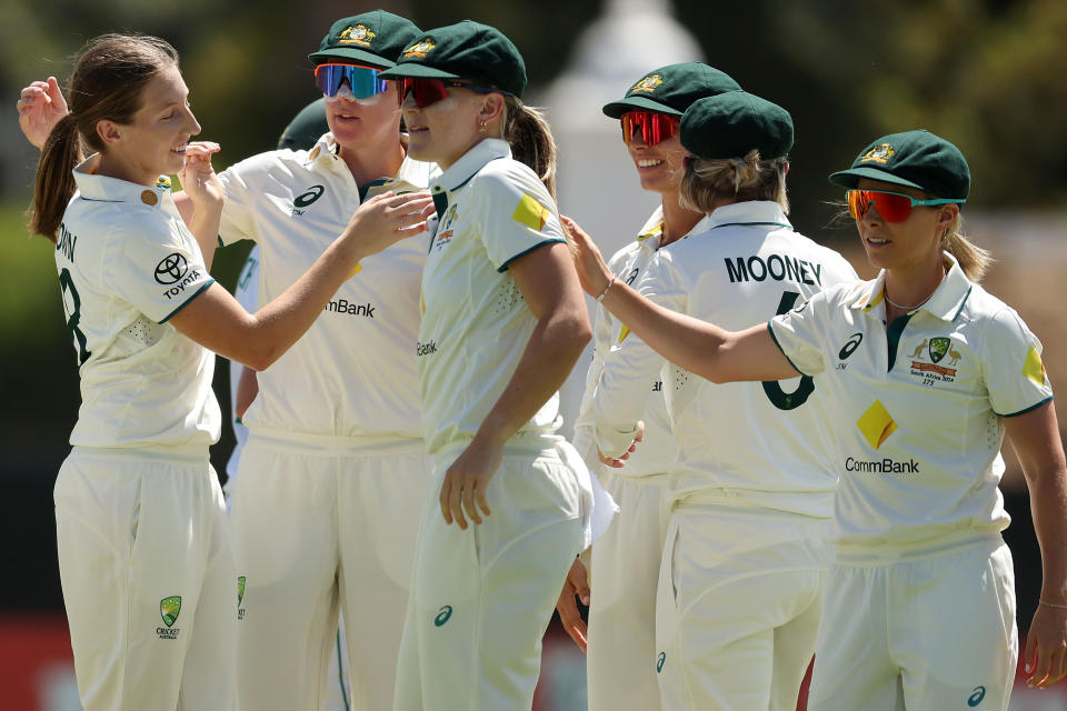 Darcie Brown, pictured here in the women's cricket Test between Australia and South Africa.