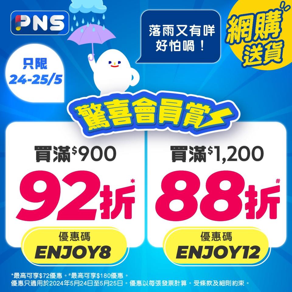 【百佳】驚喜會員賞 買滿$900可享92折（24/05-25/05）