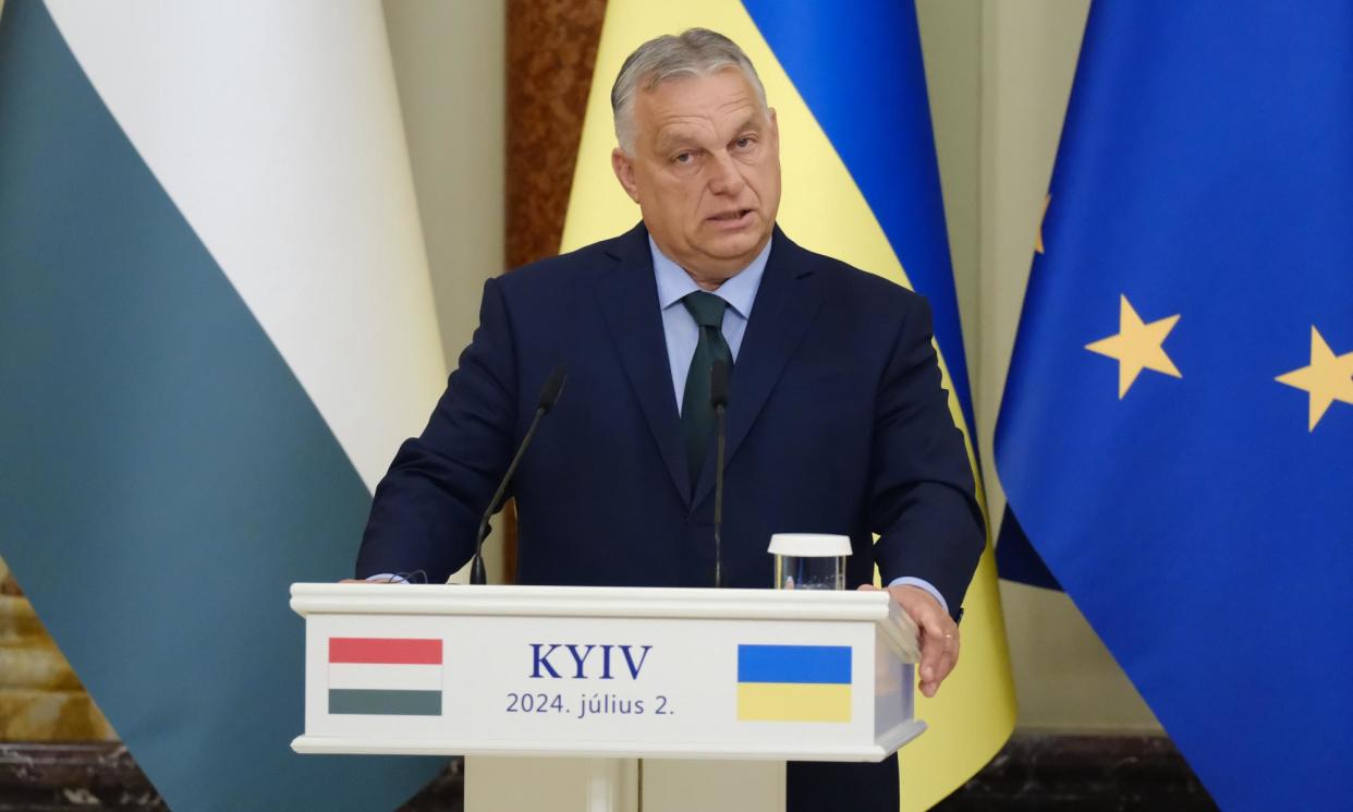 <span>Viktor Orbán visited Ukraine earlier this week for the first time since the beginning of the full-scale Russian invasion.</span><span>Photograph: Vitalii Nosach/Global Images Ukraine/Getty Images</span>