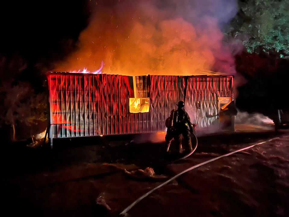 Firefighters extinguished a pole barn fire on Schacht Road July 4, 2022.