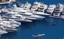 FILE PHOTO: Luxury boats are seen during Monaco Yacht Show, in Monaco
