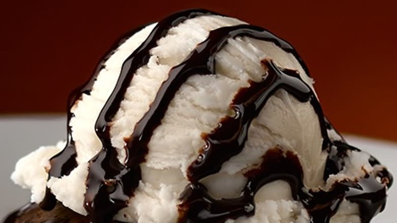 Ice Cream with chocolate syrup