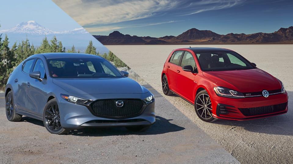 2021 Mazda3 Turbo and VW GTI