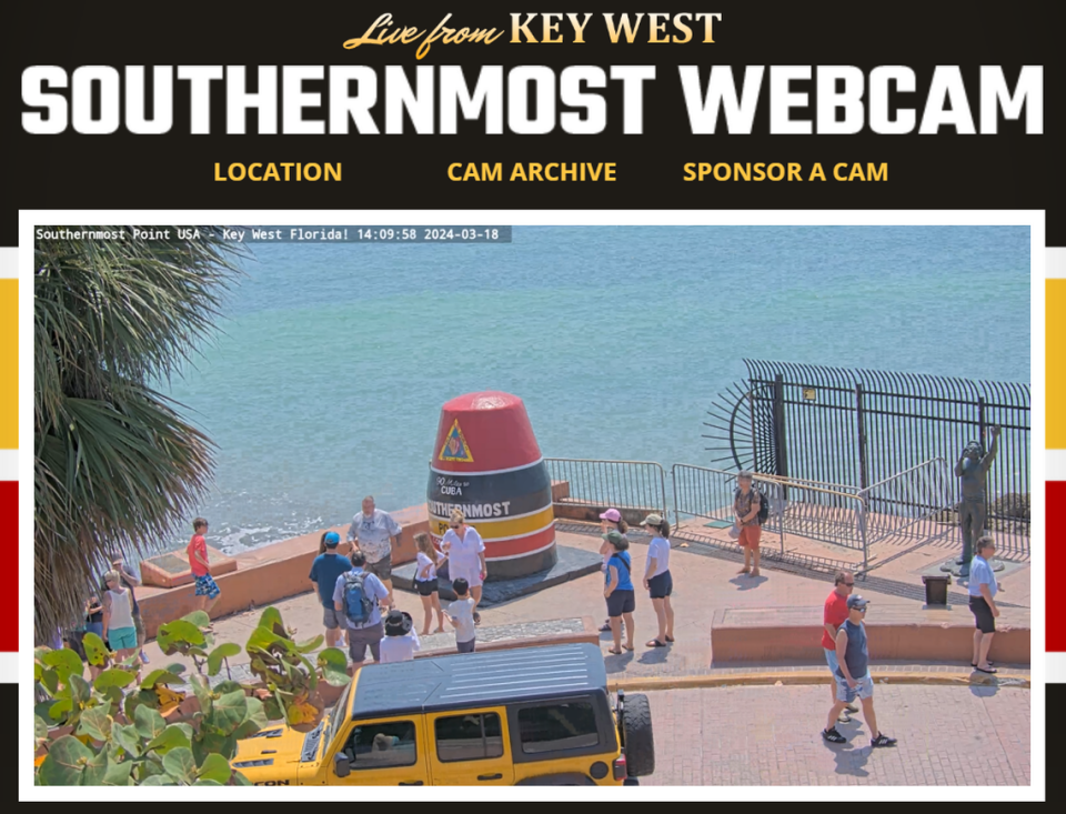 A screen grab of the Southernmost Point live camera.