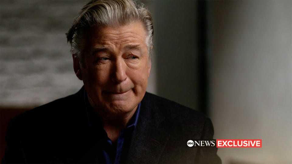 Actor/producer Alec Baldwin speaks with ABC News' George Stephanopoulos in his first interview since the deadly shooting of cinematographer Halyna Hutchins on the set of the film, Rust. Photo: ABC News.