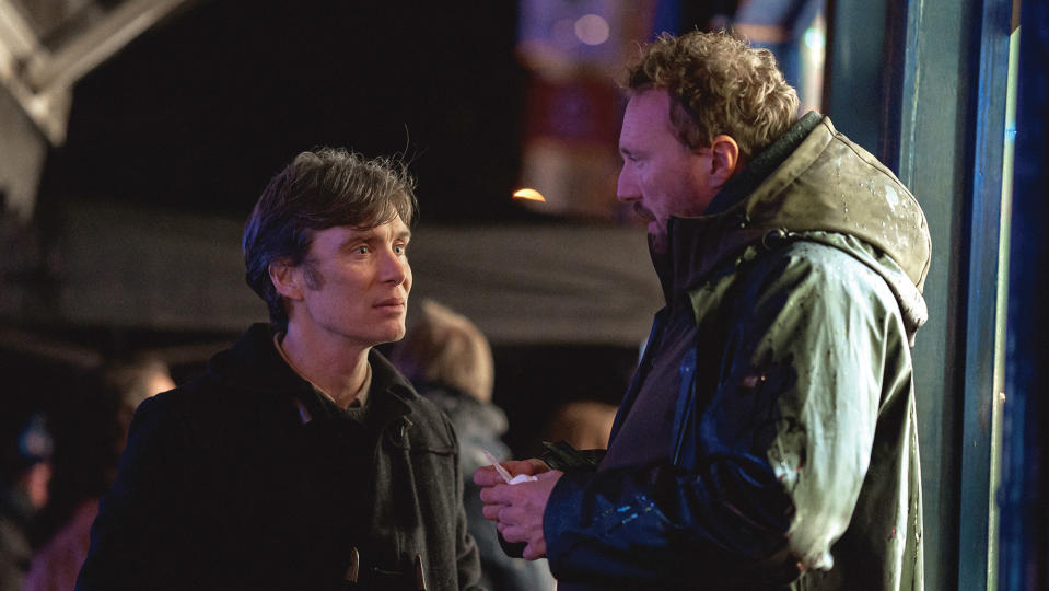 Cillian Murphy and Tim Mielant on the set of 'Small Things Like These'