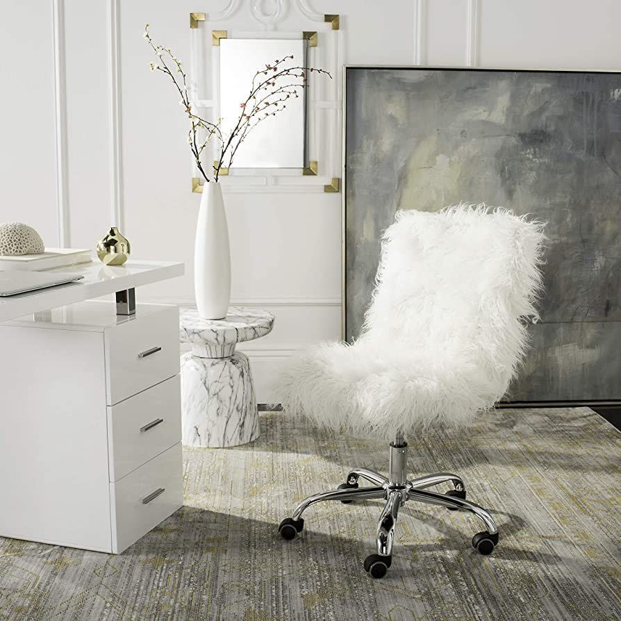 Safavieh Home Whitney Faux Sheepskin Office Chair