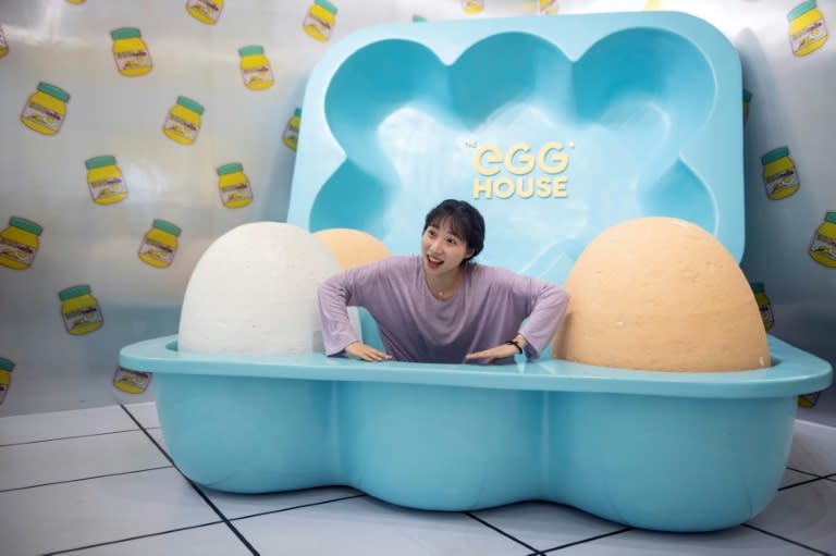 Once inside visitors can lose themselves in several egg-themed rooms