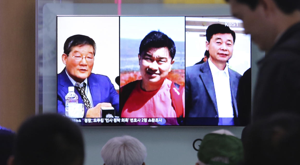 All three men were detained in North Korea