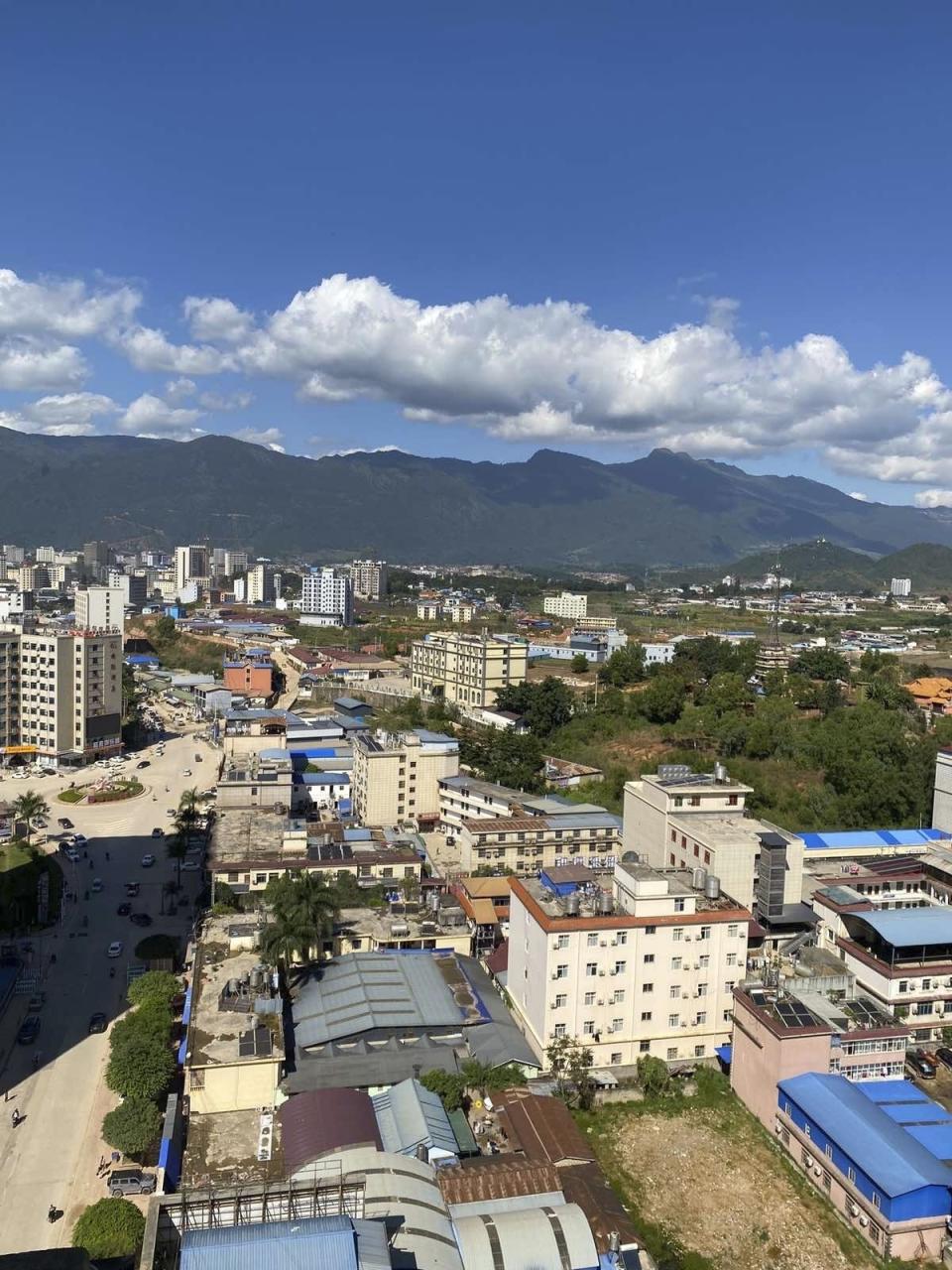 This photo provided by Kyaw Ko Lin shows a view of Laukkaing city in Shan state, Myanmar, Nov. 20, 2023. An alliance of ethnic armed groups in northeastern Myanmar has reportedly achieved one of the main goals it set when it launched an offensive last October by taking control of Laukkaing, a key city on the border with China, according to local residents and independent media accounts on Friday Jan. 5, 2024. (Kyaw Ko Lin via AP)