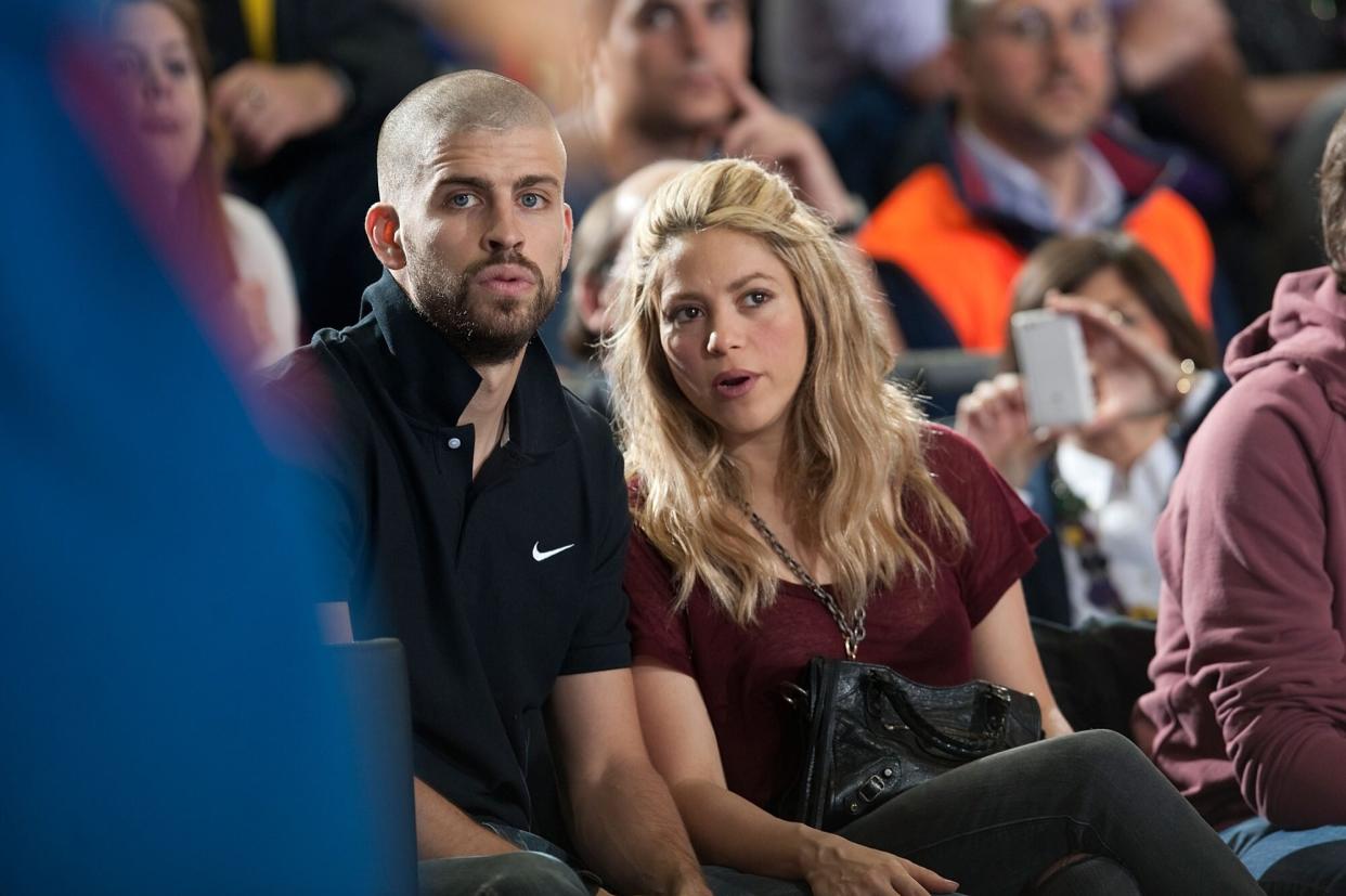 Gerard Piqué y Shakira/Rodolfo Molina/Euroleague Basketball via Getty Images.     