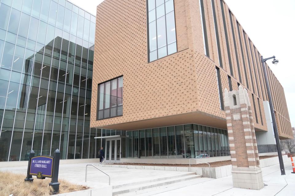 The newly opened Marquette College of Business Administration Margaret O’Brien Hall at Marquette University in Milwaukee on Wednesday, Jan. 18, 2023. Construction is now complete on the 4-story $60 million building, which opened its doors to students on Tuesday.