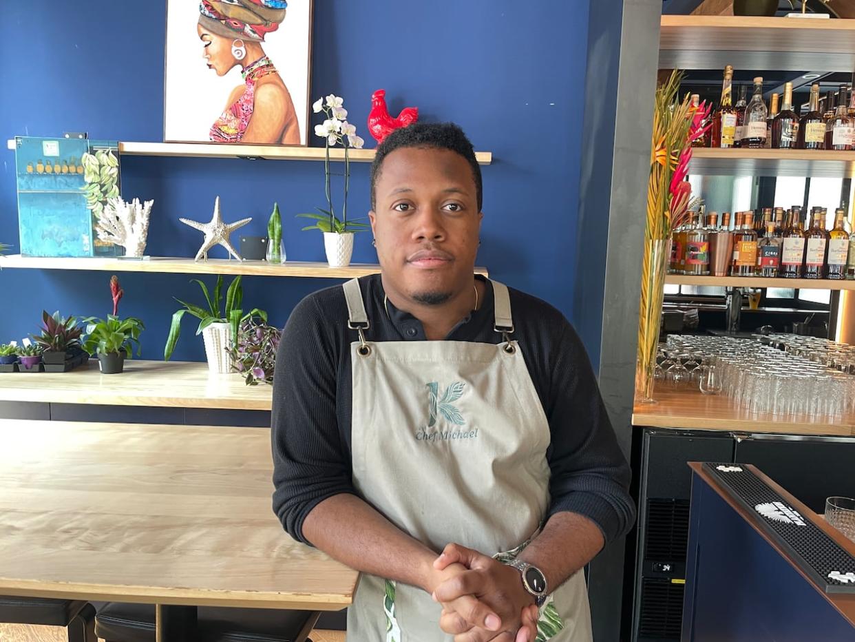 Michael Lafaille co-owns Kwizinn restaurant in Montreal’s Old Port. He says he has been struggling with a staffing shortage for years.  (John Ngala/CBC - image credit)