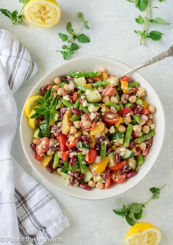 All the beans, all the veggies. Recipe: Greek Three Bean Salad 