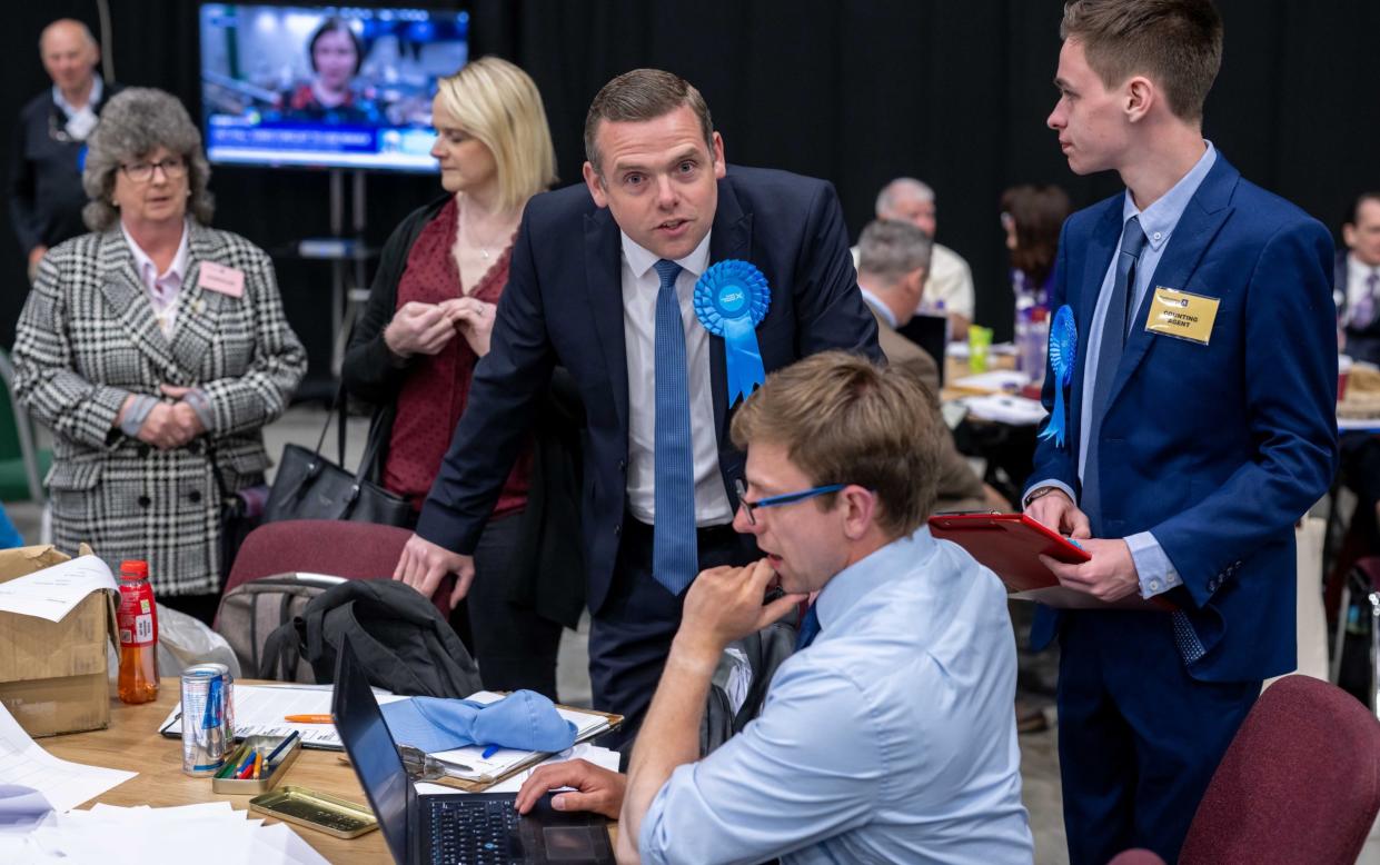 Douglas Ross was defeated by the SNP in Aberdeenshire North and Moray East