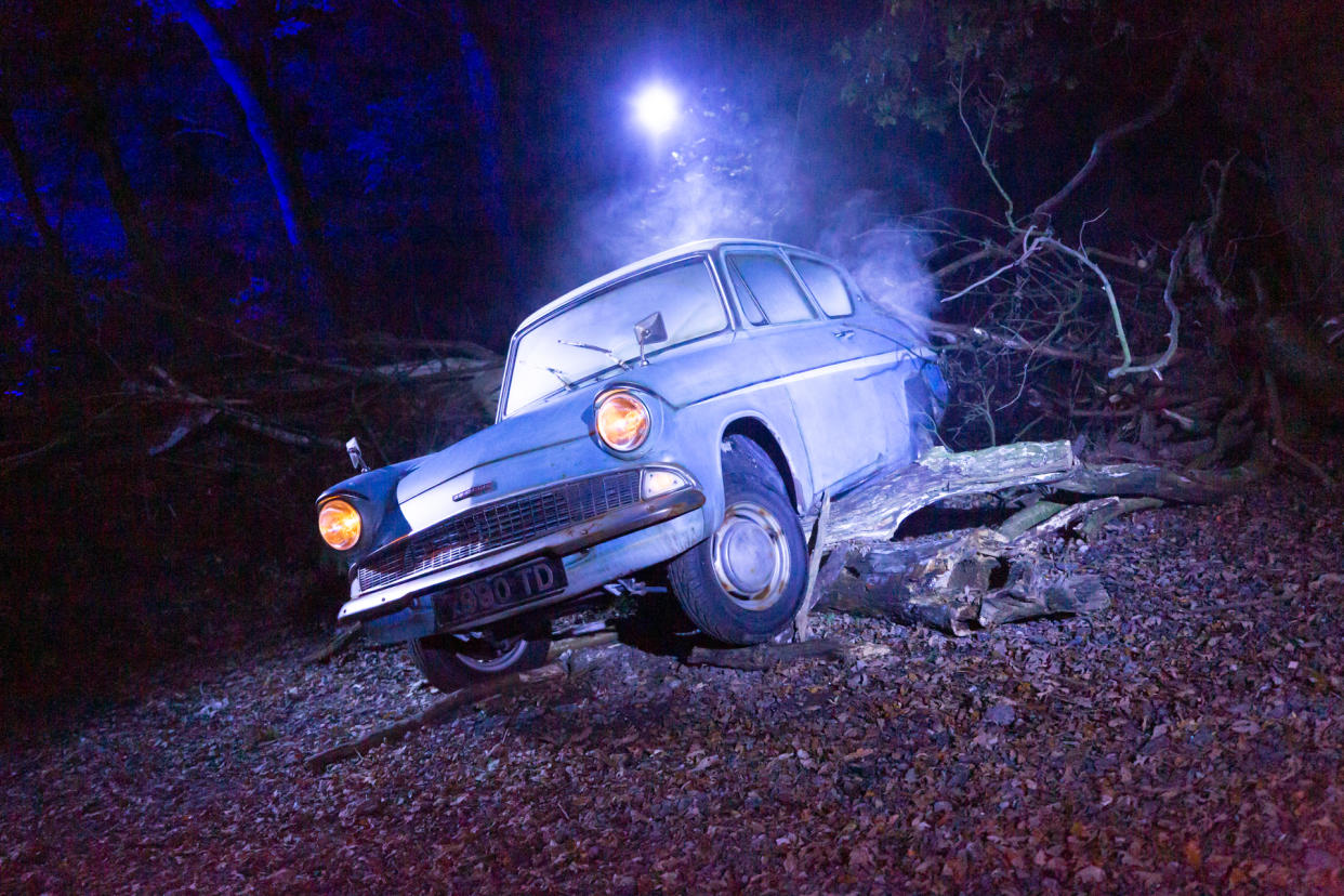 Our favourite flying car from Harry Potter in the Forbidden Forest. (Photo: Fever)