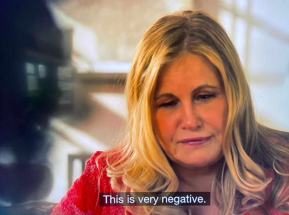 Tanya saying "This is very negative"