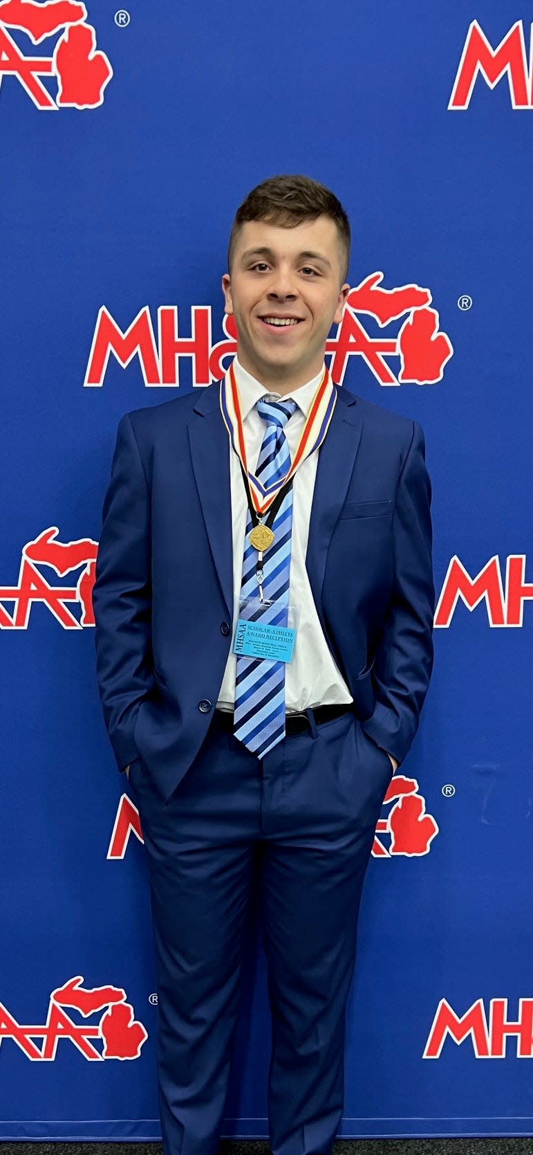 Hillsdale Academy senior Ridley Fast attends the awards presentation for this year's MHSAA Scholar Athlete Award honorees.