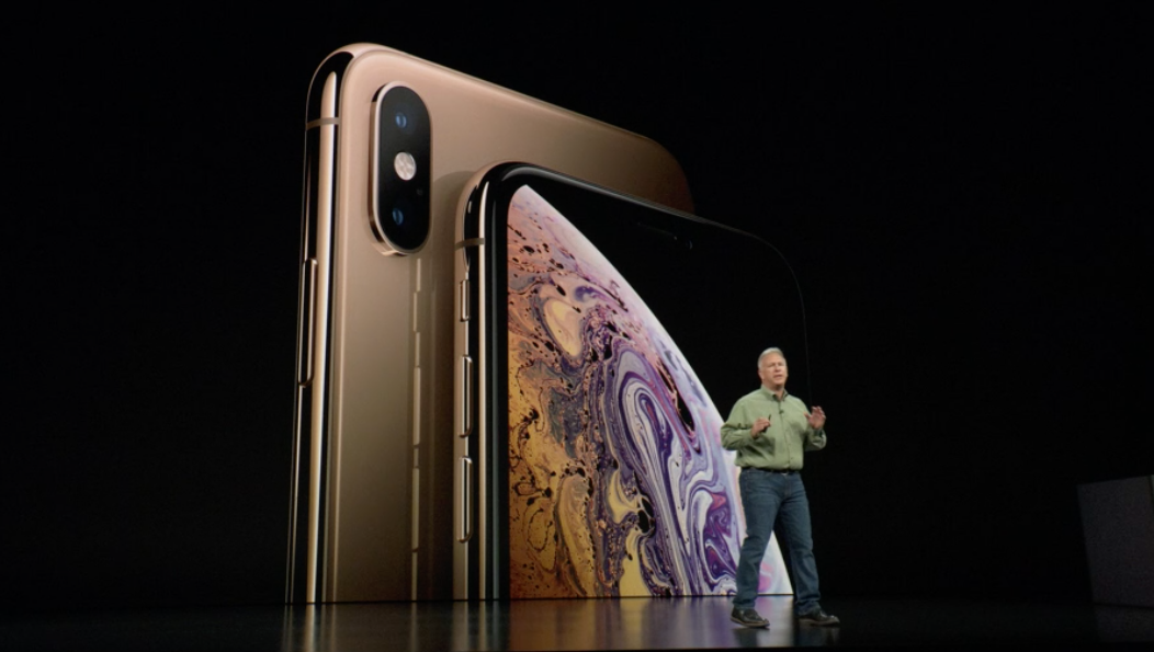 Apple VP Phil Schiller unveils the new iPhone Xs. (Apple)