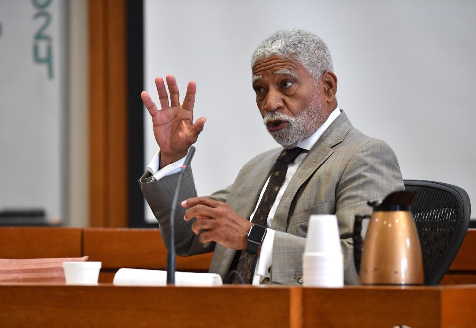 Psychologist Dr. Eddy Regnier testifies about his diagnosis of Darion Lee, during a sentencing hearing Wednesday, Jan. 3, 2024 in Sarasota.